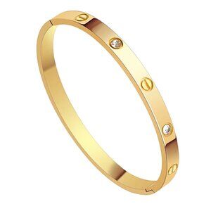 Love Bangle Bracelet – 18K Gold or White Gold Plated, Designer-Inspired